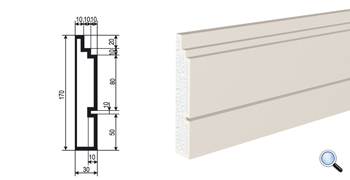 Молдинг цокольный для фасада Lepninaplast ЦВ-170/2