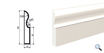 Молдинг цокольный для фасада Lepninaplast ЦВ-180/1