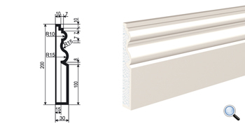 Молдинг цокольный для фасада Lepninaplast ЦВ-200/1