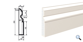 Молдинг цокольный для фасада Lepninaplast ЦВ-200/2
