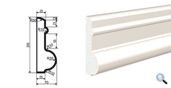 Молдинг цокольный для фасада Lepninaplast ЦВ-200/3