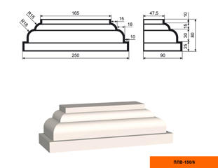 Основание фасадной пилястры Lepninaplast ПЛВ-150/6