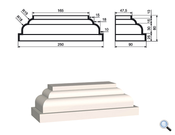 Основание фасадной пилястры Lepninaplast ПЛВ-150/6