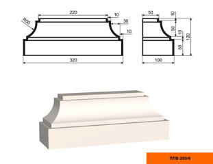 Основание фасадной пилястры Lepninaplast ПЛВ-200/6