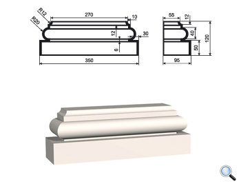 Основание фасадной пилястры Lepninaplast ПЛВ-250/6