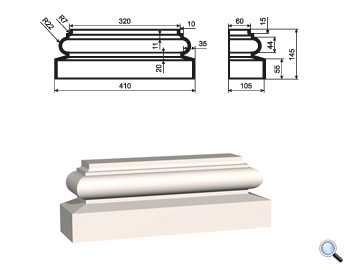 Основание фасадной пилястры Lepninaplast ПЛВ-300/6