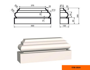 Основание фасадной пилястры Lepninaplast ПЛВ-350/6