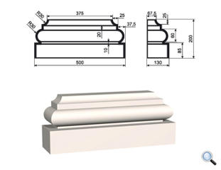 Основание фасадной пилястры Lepninaplast ПЛВ-350/6