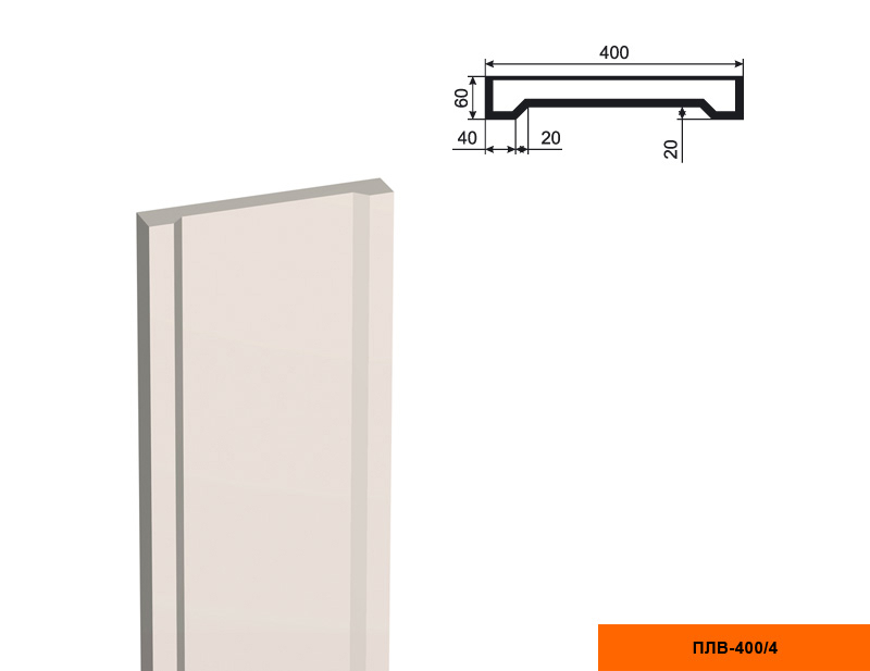 Ствол фасадной пилястры Lepninaplast ПЛВ-400/4 (H=2000мм)