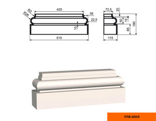 Основание фасадной пилястры Lepninaplast ПЛВ-400/6