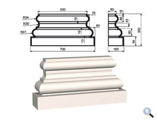 Основание фасадной пилястры Lepninaplast ПЛВ-500/6