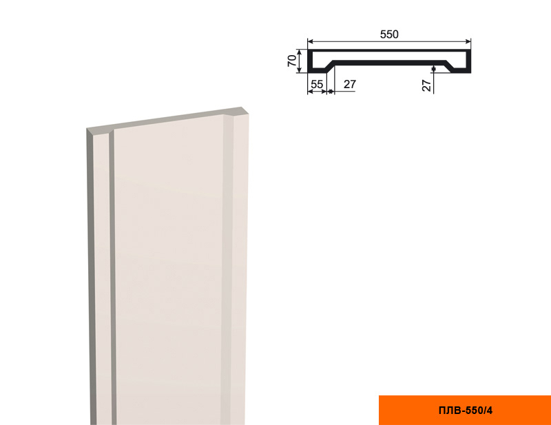 Ствол фасадной пилястры Lepninaplast ПЛВ-550/4 (H=2500мм)