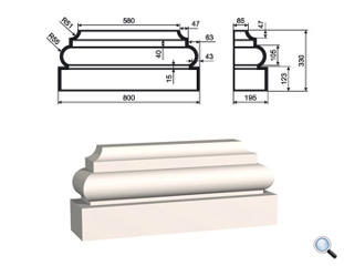 Основание фасадной пилястры Lepninaplast ПЛВ-550/6