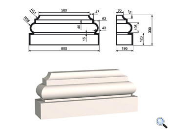 Основание фасадной пилястры Lepninaplast ПЛВ-550/6