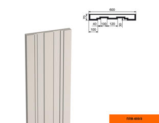 Ствол фасадной пилястры Lepninaplast ПЛВ-600/3 (H=2000мм)