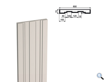 Ствол фасадной пилястры Lepninaplast ПЛВ-600/3 (H=2000мм)