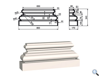 Основание фасадной пилястры Lepninaplast ПЛВ-600/6