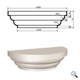 Капитель для фасадной полуколонны Lepninaplast КЛВ-155/1 HALF