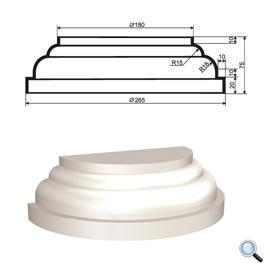 Основание фасадной полуколонны Lepninaplast КЛВ-155/4 HALF