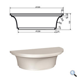 Капитель для фасадной полуколонны Lepninaplast КЛВ-205/1 HALF