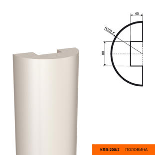 Ствол фасадной полуколонны Lepninaplast КЛВ-205/2 HALF (H=2000мм)