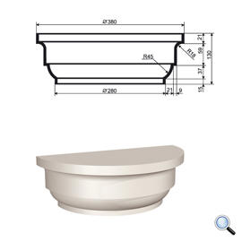 Капитель для фасадной полуколонны Lepninaplast КЛВ-255/1 HALF