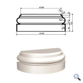 Основание фасадной полуколонны Lepninaplast КЛВ-255/4 HALF