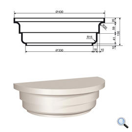 Капитель для фасадной полуколонны Lepninaplast КЛВ-305/1 HALF