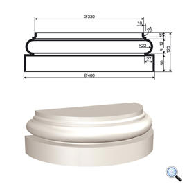 Основание фасадной полуколонны Lepninaplast КЛВ-305/4 HALF