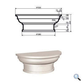 Капитель для фасадной полуколонны Lepninaplast КЛВ-355/1 HALF