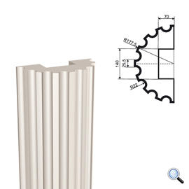 Ствол фасадной полуколонны Lepninaplast КЛВ-355/3 HALF (H=2000мм)