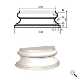 Основание фасадной полуколонны Lepninaplast КЛВ-355/4 HALF