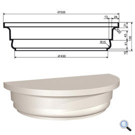 Капитель для фасадной полуколонны Lepninaplast КЛВ-405/1 HALF