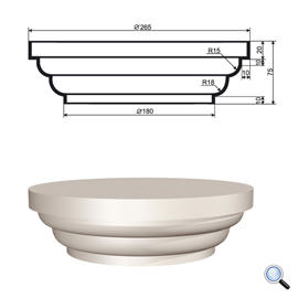 Капитель для фасадной колонны Lepninaplast КЛВ-155/1 FULL