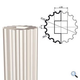 Ствол фасадной колонны Lepninaplast КЛВ-155/3 FULL (H=2000мм)