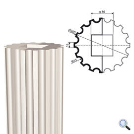 Ствол фасадной колонны Lepninaplast КЛВ-205/3 FULL (H=2000мм)