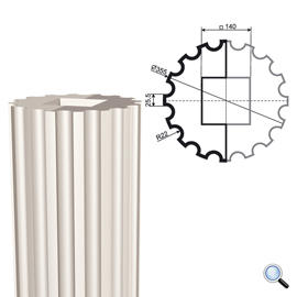 Ствол фасадной колонны Lepninaplast КЛВ-355/3 FULL (H=2500мм)