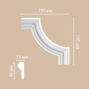 Угловой элемент для молдинга Decomaster 97154-2