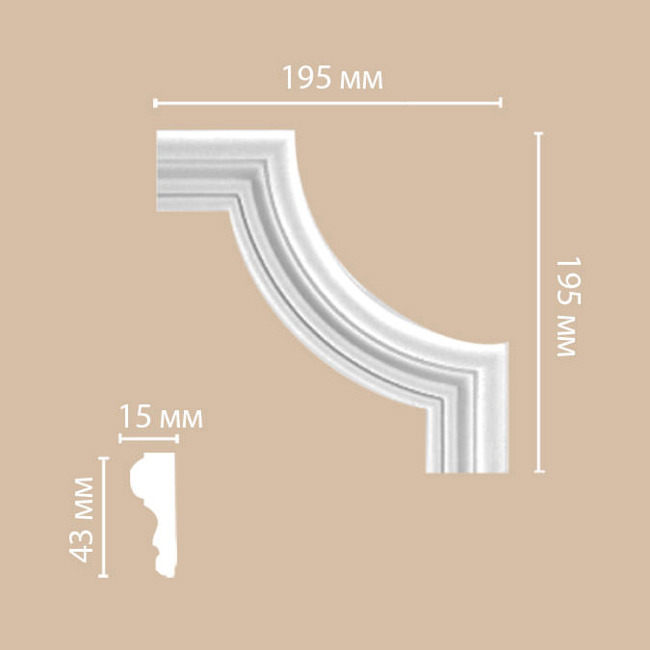 Угловой элемент для молдинга Decomaster 97154-2