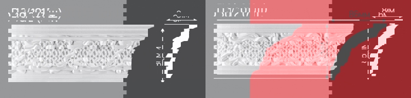 Плинтус потолочный Decor-Ek D130-120