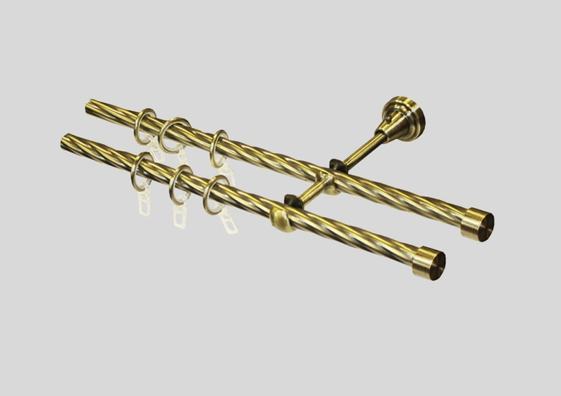 Карниз для штор LEGRAND кованый Твистер 2.4м золото-глянец
