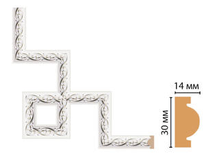 Декоративный угловой элемент для молдинга Decomaster 157-3-7D