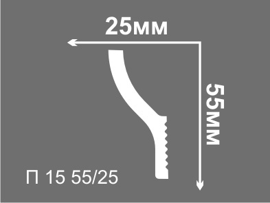 Плинтус потолочный Де-Багет П-15 55/25