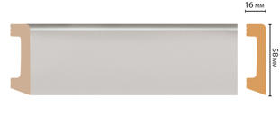 Плинтус напольный ударопрочный Decomaster D234-114 белый глянец
