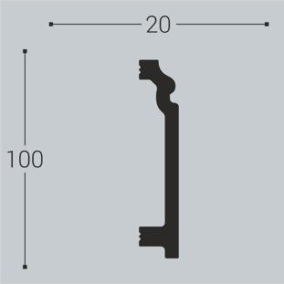 Плинтус напольный ударопрочный BelloDeco П-4 100/20