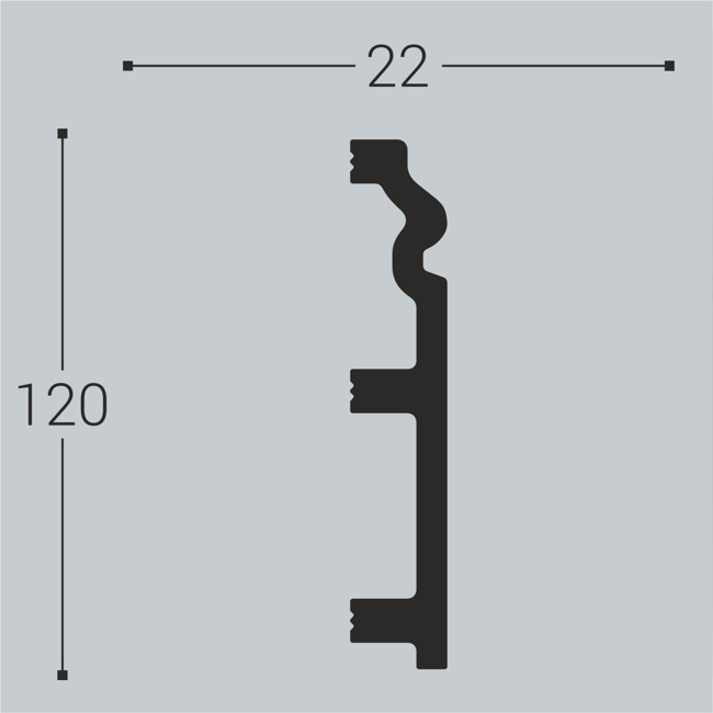 Плинтус напольный ударопрочный BelloDeco П-5 120/22