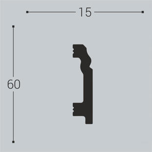 Плинтус напольный ударопрочный BelloDeco П-1 60/15