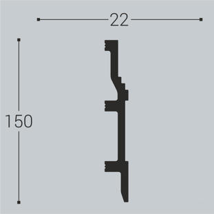 Плинтус напольный ударопрочный BelloDeco П-8 150/22