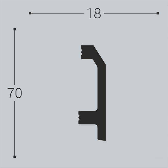 Плинтус напольный ударопрочный BelloDeco П-11 70/18