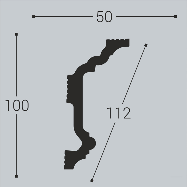 Плинтус потолочный BelloDeco К-4 100/50